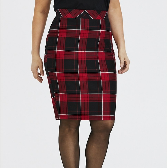 Torrid pinup plaid tartan pencil skirt sz 3 - Picture 2 of 3